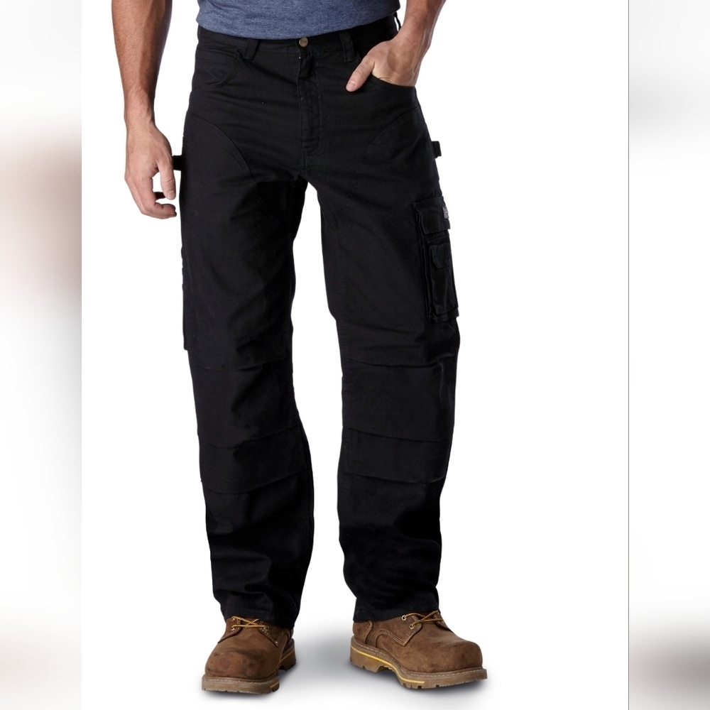 Dakota WorkPro Series Men's Stretch Duck Cargo Work Pants Size 42/30 Black